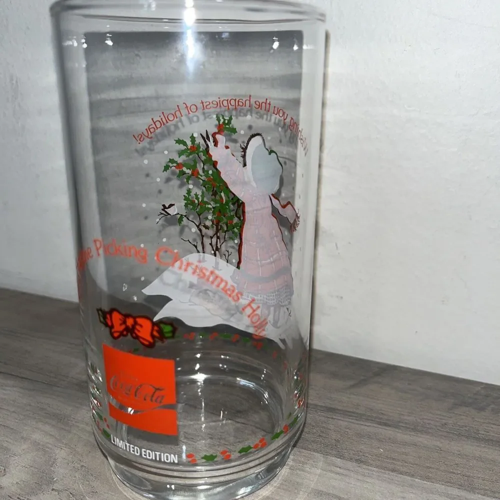 HOLLY HOBBIE 1 Glass Cup CHRISTMAS COCA COLA/American Greetings Vintage